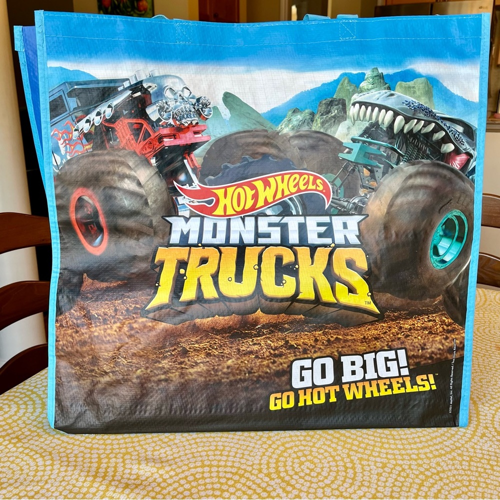 Large Reusable Hot Wheels Monster Trucks Shopping Bag